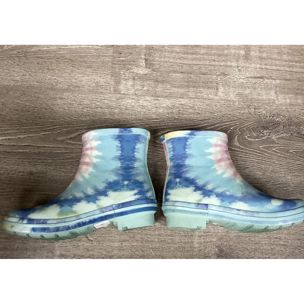 Skechers Bobs Womens Size 7 Rain Boots Ankle Calf Boot 113385 Tie Dye